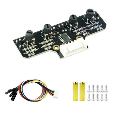Yahboom 4 Channel Infrared Tracking Sensor Module For Smart Car Robot, Spec: With DuPont Cable+16mm Copper Column