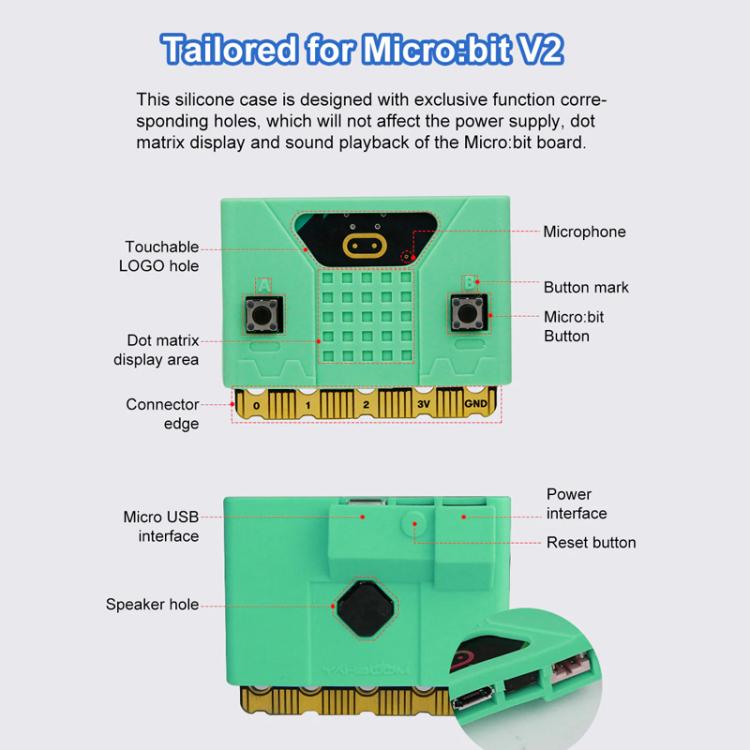 Yahboom For Micro:bit V1.5/ V2 Board Silicone Case Protective Shell(Green)