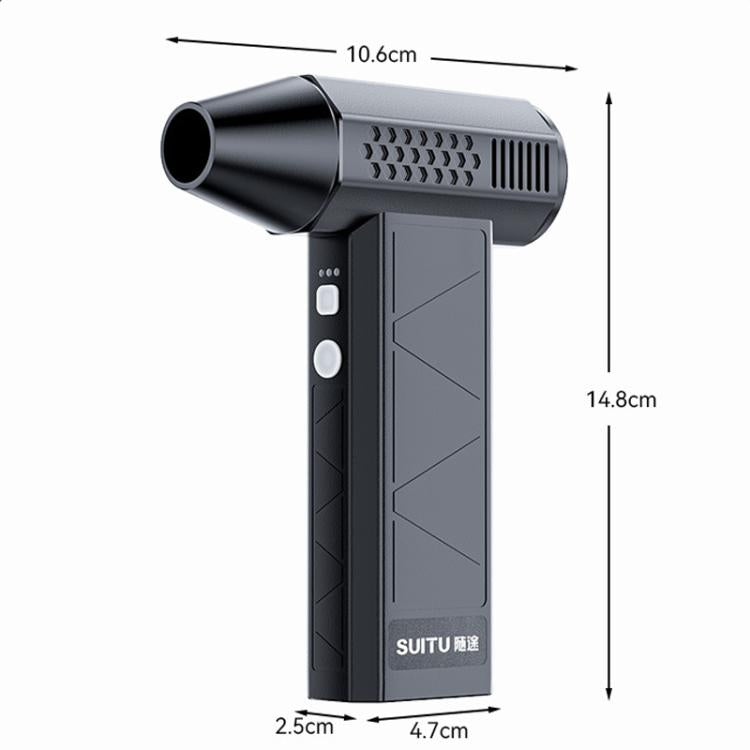 SUITU ST-8113 Outdoor Turbine Fan Home Lithium-ion Dust Blower Handheld Hair Dryer, Style: Blower Gray