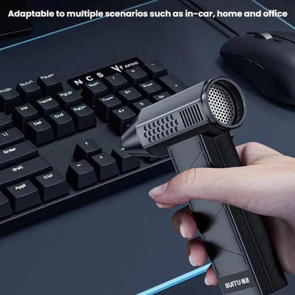 SUITU ST-8113 Outdoor Turbine Fan Home Lithium-ion Dust Blower Handheld Hair Dryer, Style: Blower+Vacuum Cleaner Black