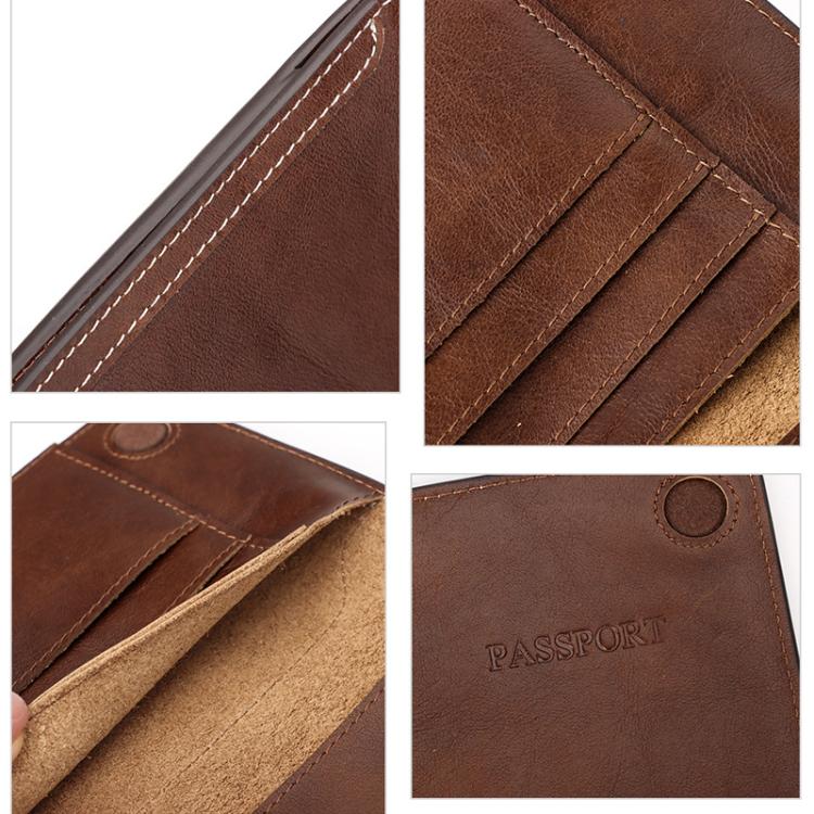 HUMERPAUL BP734 Leather Passport Document Holder(Brown)