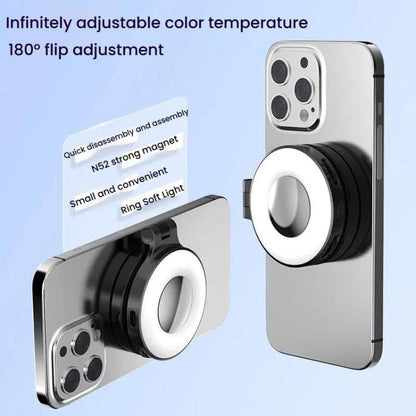 HEPAIL AC74 Magsafe Magnetic Smartphone Light Portable Handheld Selfie Light(Black)