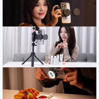 HEPAIL AC74 Magsafe Magnetic Smartphone Light Portable Handheld Selfie Light(Black)