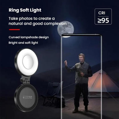 HEPAIL AC74 Magsafe Magnetic Smartphone Light Portable Handheld Selfie Light(White)