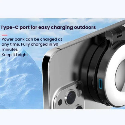 HEPAIL AC74 Magsafe Magnetic Smartphone Light Portable Handheld Selfie Light(Black)