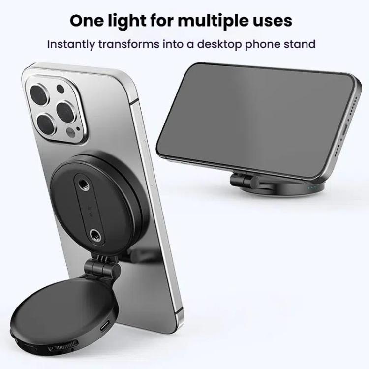 HEPAIL AC74 Magsafe Magnetic Smartphone Light Portable Handheld Selfie Light(Black)