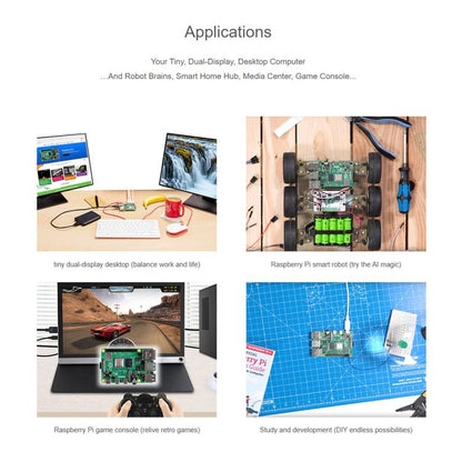 Waveshare For Raspberry Pi 4 Model B 8GB BCM2711B0 64-Bit Quad-Core 4K Dual Mini HDMI For DIY, IoT, Python Development