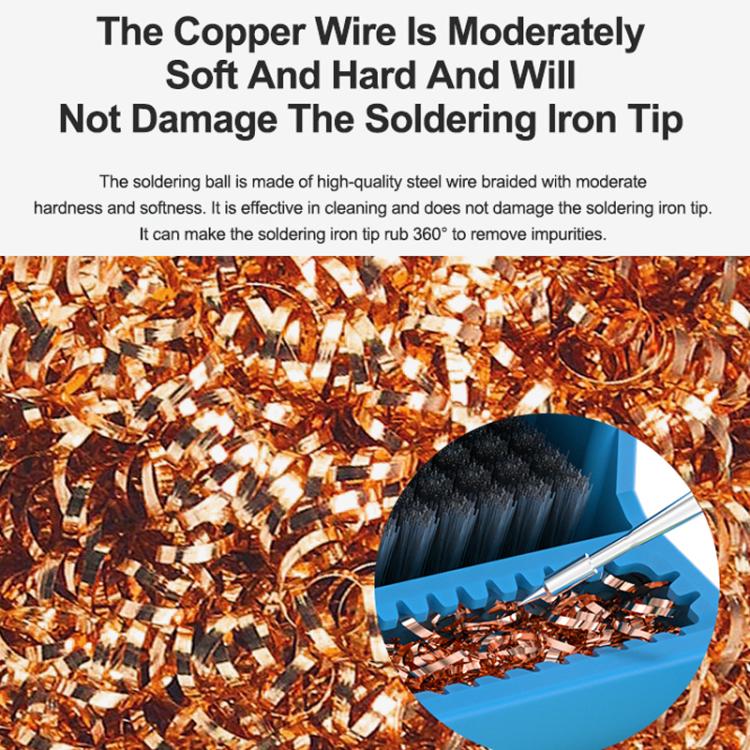 RELIFE RL-599C 3 In 1 Soldering Iron Cleaner Soldering Iron Tip Tin Residue High Temperature Resistant Cleaning Sponge Steel Wire Cleaning Ball