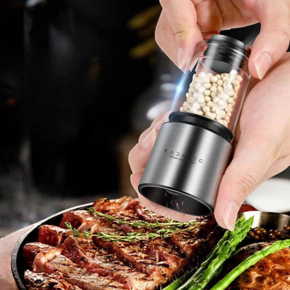 Kacheeg 70ml Transparent Pepper Grinder with Adjustable Coarse to Fine Ceramic Blades 11 x 4.9 x 4cm