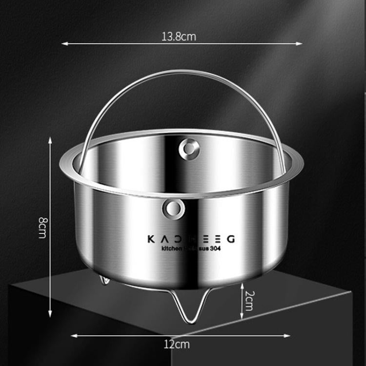 Kacheeg Panier vapeur en acier inoxydable 304 pour cuiseur à riz/casseroles avec poignées et support non perforé 13,8 cm