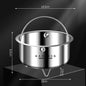 Kacheeg 304 Stainless Steel Steamer Basket for Rice Cooker/Pots with Handles & Stand Non-perforated 14.5cm