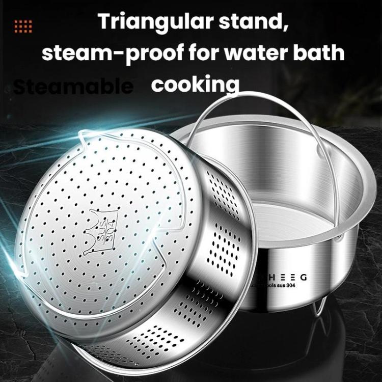 Kacheeg Panier vapeur en acier inoxydable 304 pour cuiseur à riz/casseroles avec poignées et support non perforé 13,8 cm