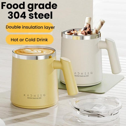 Kacheeg 430ml 304 Stainless Steel Vacuum Insulated Tumbler with Lid & Straw(White)