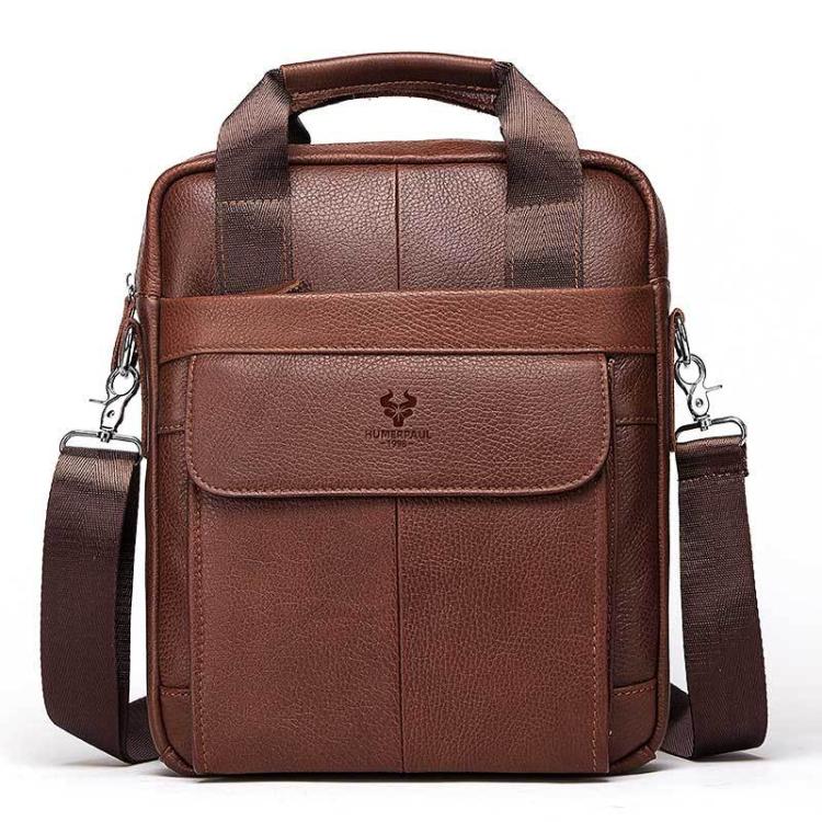 HUMERPAUL HUMH544 Business Commuter Leather Men Shoulder Bag(Brown)