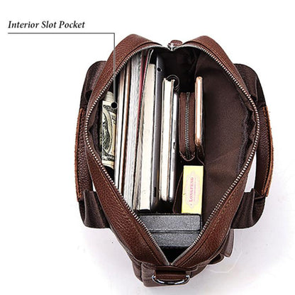 HUMERPAUL HUMH544 Business Commuter Leather Men Shoulder Bag(Brown)