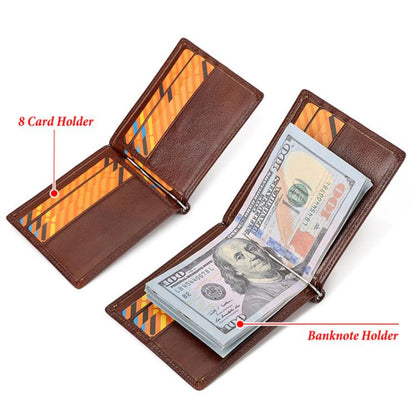 HUMERPAUL BP827 Simple Leather Wallet Lightweight Men Card Holder(Light Brown)