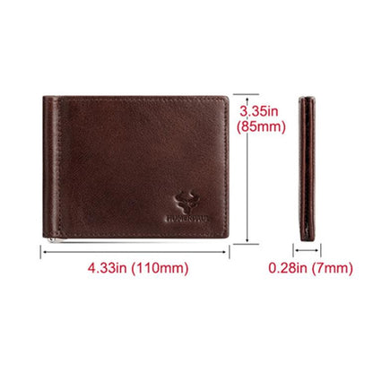 HUMERPAUL BP827 Simple Leather Wallet Lightweight Men Card Holder(Brown)