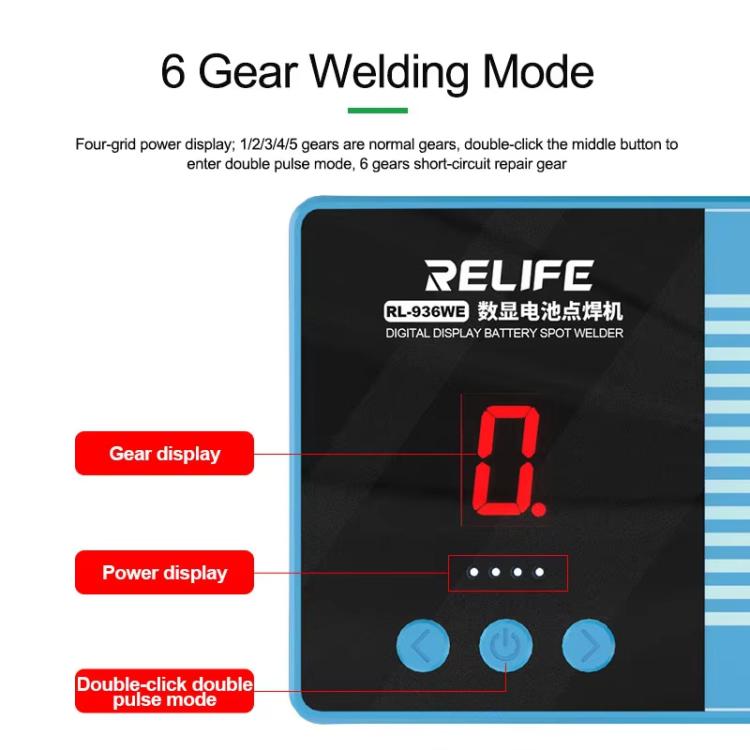 RELIFE RL-936WE Digital Display Battery Spot Welder Small Portable Repair Lithium Battery Spot Welder