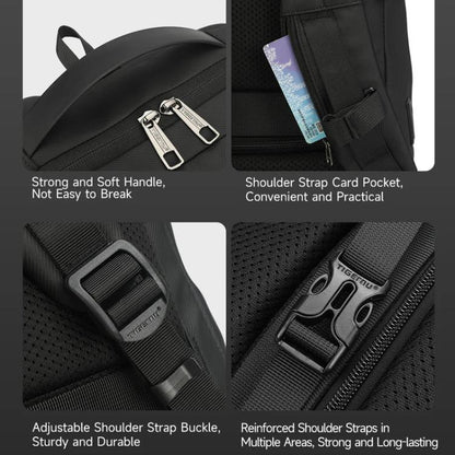 Sac à dos pour homme 3-en-1 détachable Tigernu T-B9836, sacoche convertible pour ordinateur portable, pour le sport et les trajets quotidiens (noir)