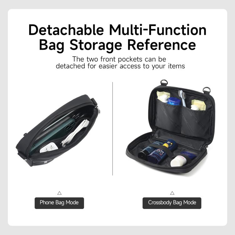 Sac à dos pour homme 3-en-1 détachable Tigernu T-B9836, sacoche convertible pour ordinateur portable, pour le sport et les trajets quotidiens (noir)