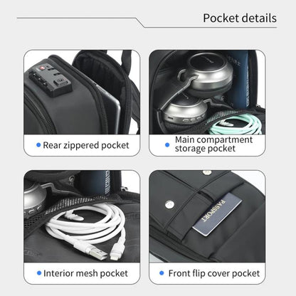 Tigernu Men Large Capacity Chest Bag Anti-Theft Crossbody Shoulder Bag with TSA007 Approved Lock(Black)