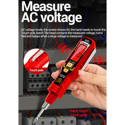 ANENG Multifunctional High-Precision Breakpoint Digital Display Test Pen(Red)