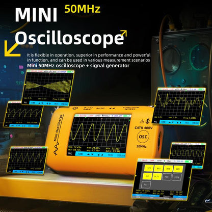 BSIDE OT4 Miniature Oscilloscope Signal Generator Rechargeable Handheld Color Screen 50MHz Oscilloscope