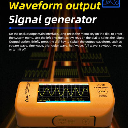 BSIDE OT4 Miniature Oscilloscope Signal Generator Rechargeable Handheld Color Screen 50MHz Oscilloscope