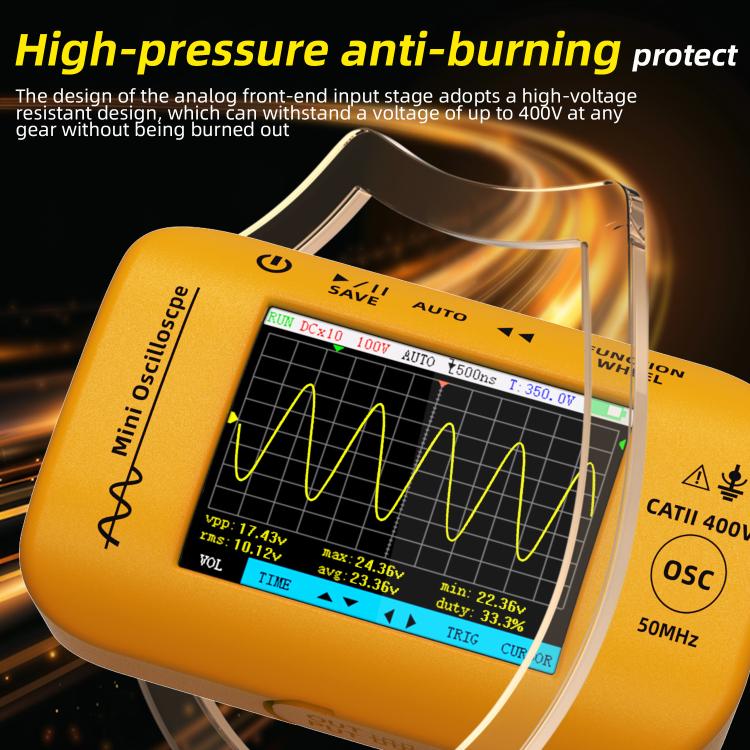 BSIDE OT4 Miniature Oscilloscope Signal Generator Rechargeable Handheld Color Screen 50MHz Oscilloscope