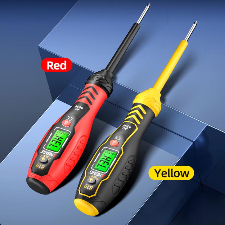 Stylo test intelligent à induction de haute précision à affichage numérique ANENG (tête cruciforme jaune)