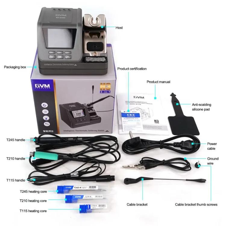 GVM H3 Smart 3 In 1 Electric Welding Station Mainboard Soldering Iron Smartphone Repair Smart Constant Temperature Soldering Iron EU Plug