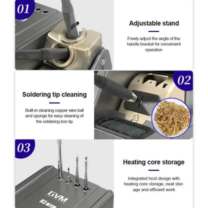 GVM H3 Smart 3 In 1 Electric Welding Station Mainboard Soldering Iron Smartphone Repair Smart Constant Temperature Soldering Iron EU Plug
