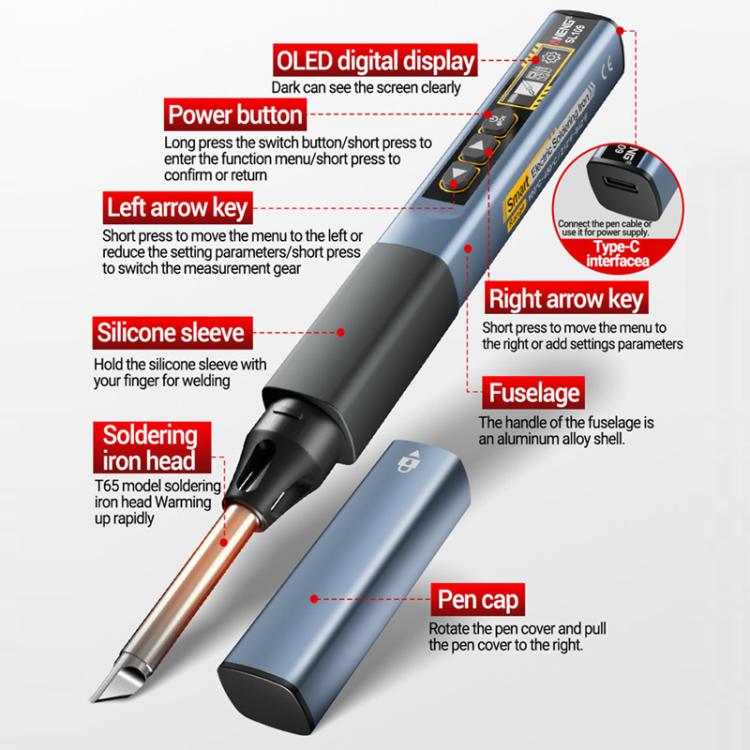 ANENG Portable Internal Heating Soldering Iron With Digital Multimeter(Navy)
