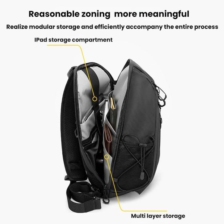 BANGE FW-232 Men Rreast Bag Large Capacity Outdoor Riding Backpack Shoulder Crossbody Bag(Black)