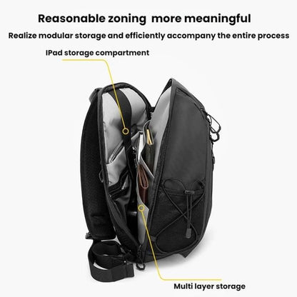 BANGE FW-232 Men Rreast Bag Large Capacity Outdoor Riding Backpack Shoulder Crossbody Bag(Black)
