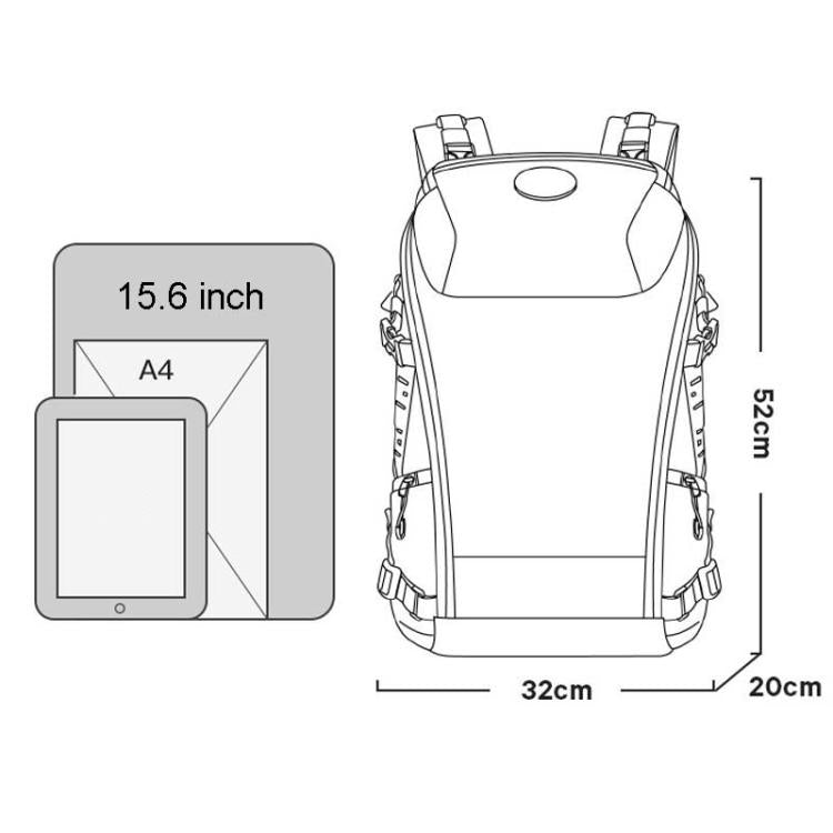 BANGE FW-226 Sac à Dos Grande Capacité pour Hommes Sac de Sport (Noir)