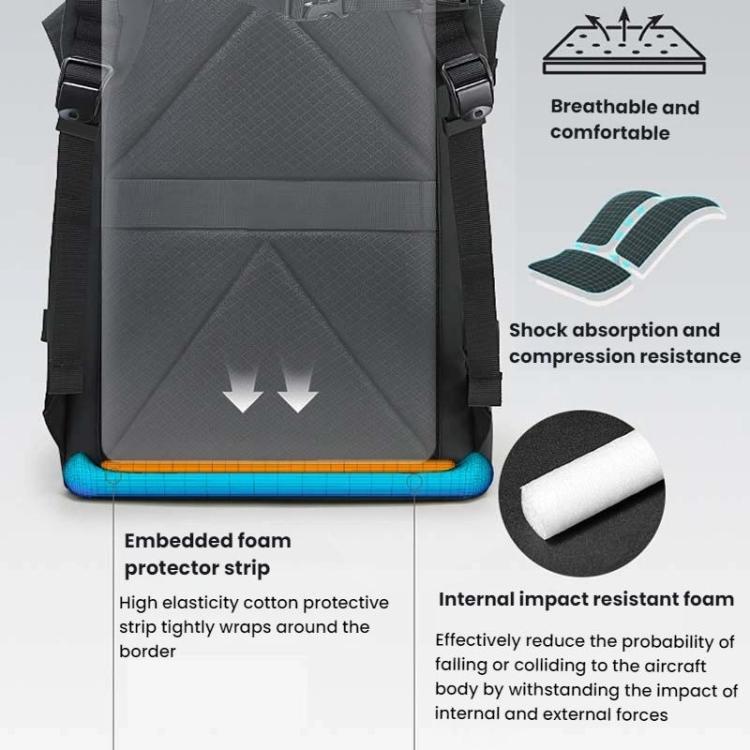 BANGE FW-226 Sac à Dos Grande Capacité pour Hommes Sac de Sport (Noir)