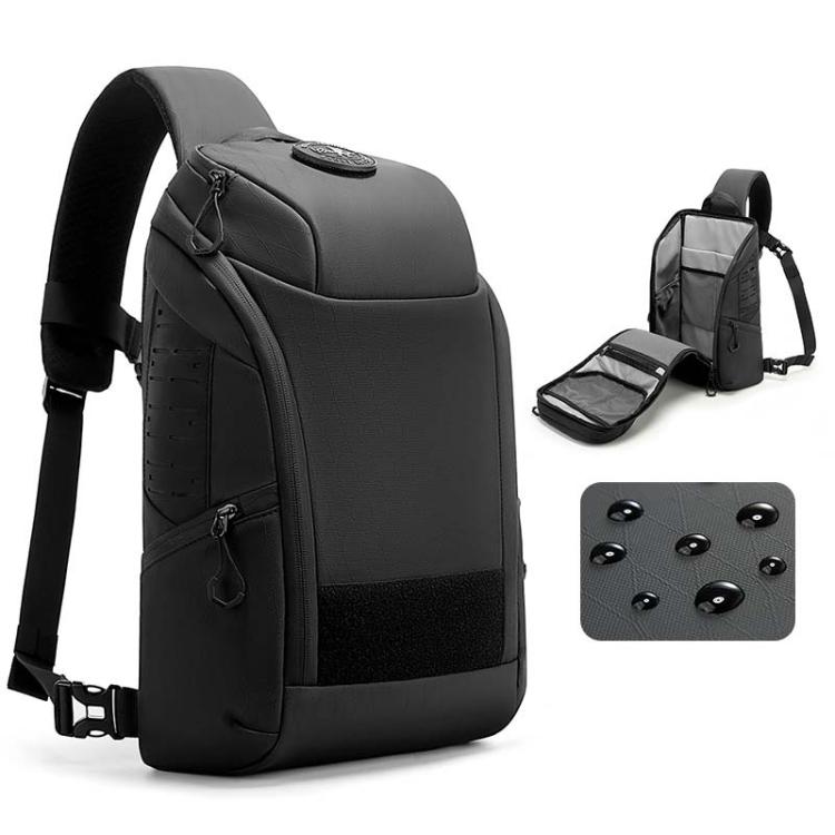 BANGE FW-227 Men Outdoor Cycling Breast Pack Crossbody Bag Large Capacity Hiking Backpack(Black)