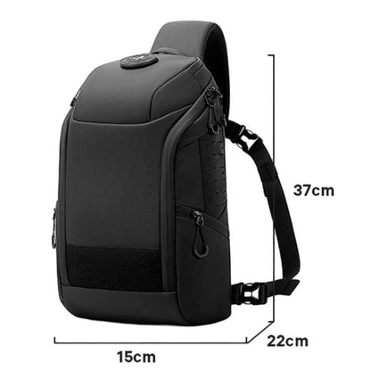 BANGE FW-227 Men Outdoor Cycling Breast Pack Crossbody Bag Large Capacity Hiking Backpack(Black)