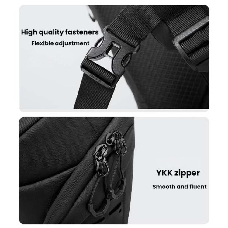 BANGE FW-227 Men Outdoor Cycling Breast Pack Crossbody Bag Large Capacity Hiking Backpack(Black)