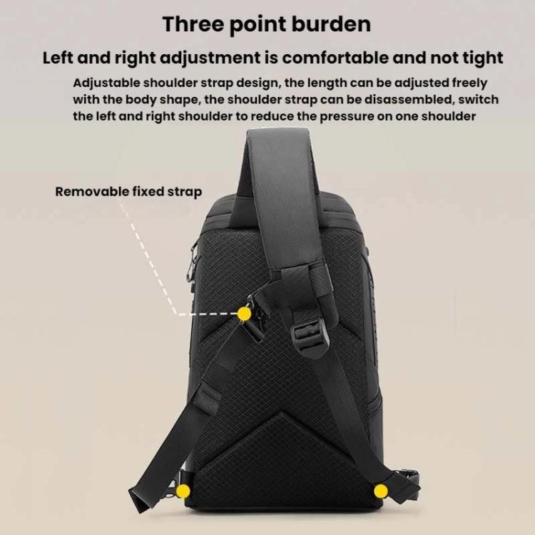 BANGE FW-227 Men Outdoor Cycling Breast Pack Crossbody Bag Large Capacity Hiking Backpack(Black)