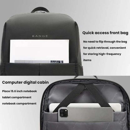BANGE BG-3078 Business Commuting Large Capacity Backpack Computer Pack(Black)