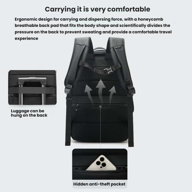 BANGE BG-3078 Business Commuting Large Capacity Backpack Computer Pack(Black)
