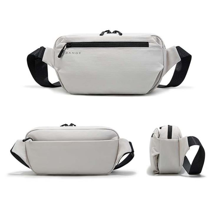 BANGE BG-7851 Sac bandoulière pour hommes Multifonctionnel Léger Décontracté Pack de poitrine pour les trajets quotidiens Petit sac à bandoulière (Blanc)