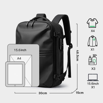 BANGE BG-7875 Sac à bandoulière grande capacité Sac à dos d'ordinateur multifonctionnel pour voyage d'affaires (Noir)