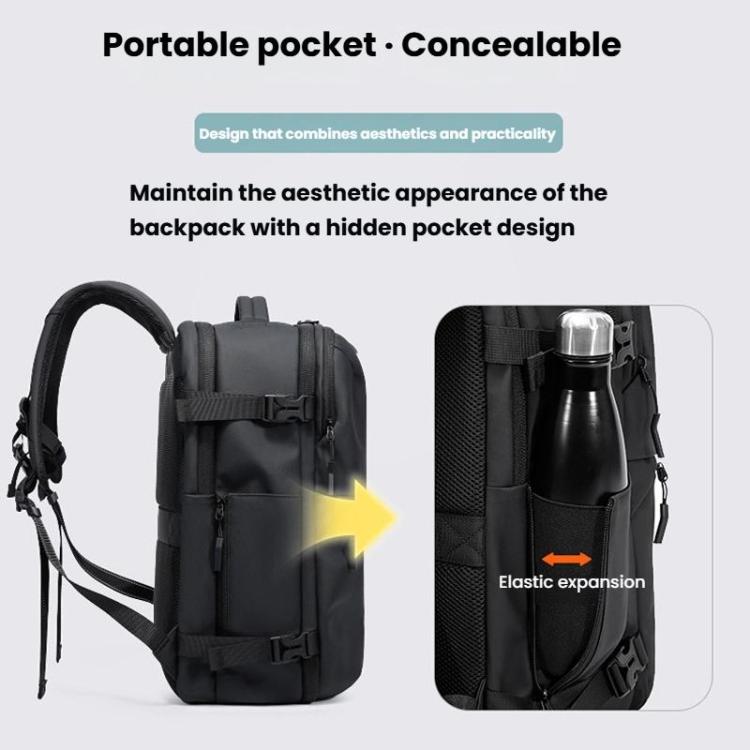 BANGE BG-7875 Sac à bandoulière grande capacité Sac à dos d'ordinateur multifonctionnel pour voyage d'affaires (Noir)
