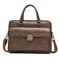 WEIXIER T616 Men Commuter Briefcase Large Capacity Document Laptop Bag(Dark Brown)