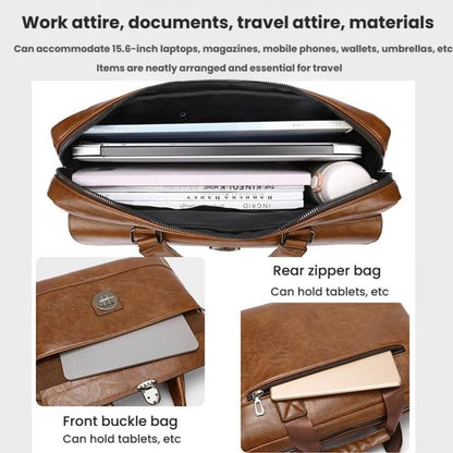 WEIXIER T616 Men Commuter Briefcase Large Capacity Document Laptop Bag(Dark Brown)