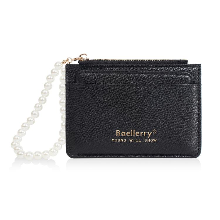 Baellerry N8356 Porte-cartes femme, plusieurs fentes pour cartes, porte-monnaie (noir)