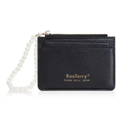 Baellerry N8356 Porte-cartes femme, plusieurs fentes pour cartes, porte-monnaie (noir)
